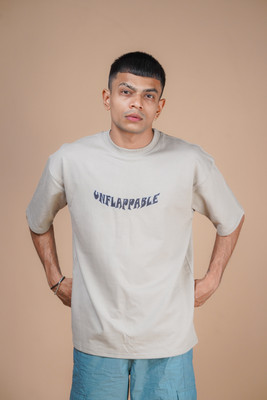 ORAACLOTHES Graphic Print Men Round Neck Grey T-Shirt