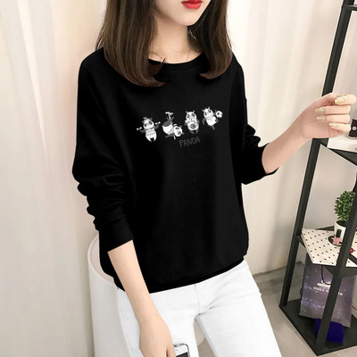 herry fashion Printed Women Round Neck Black T-Shirt
