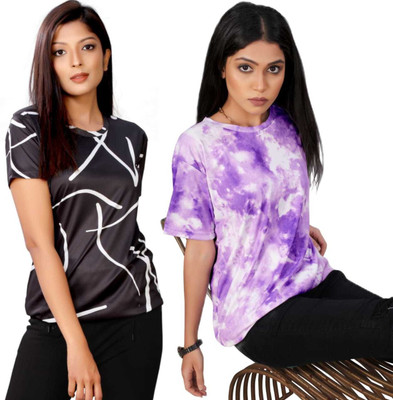 Apache Printed Women Round Neck Multicolor T-Shirt