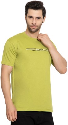 Zeffit Printed Men Round Neck Dark Green T-Shirt