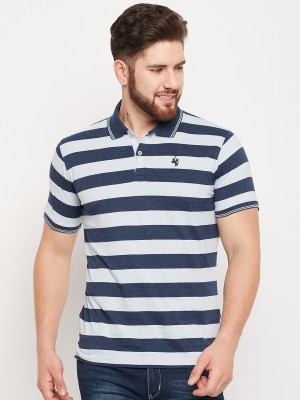 CANTABIL Striped Men Polo Neck Blue, White T-Shirt