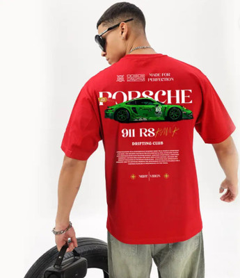 Makeitbharat Graphic Print Men Round Neck Red T-Shirt