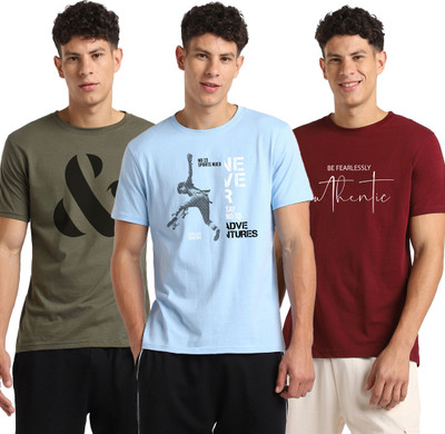 NOBERO Graphic Print, Printed Men Crew Neck Multicolor T-Shirt