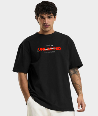 LYNX CLUB Typography Men Round Neck Black T-Shirt