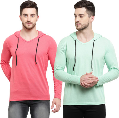 Tresna Trending Solid Men Hooded Neck Multicolor T-Shirt