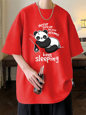 Cool Plus Printed Men Round Neck Red T-Shirt