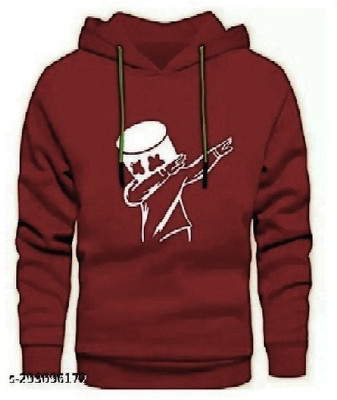 SAHAL FASHION Solid Men Hooded Neck Maroon T-Shirt