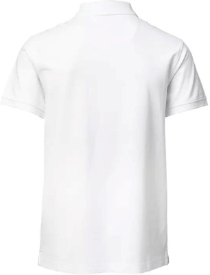 PrintHolic Solid Men Polo Neck White T-Shirt