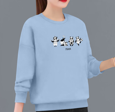 herry fashion Graphic Print Women Round Neck Light Blue T-Shirt