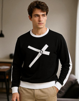 FASHIUM Printed Men Round Neck Black T-Shirt