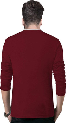 JB Jangoboy Solid Men Henley Neck Blue T-Shirt