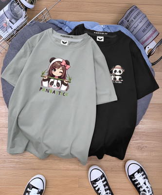 INFIRAX Printed Women Round Neck Multicolor T-Shirt