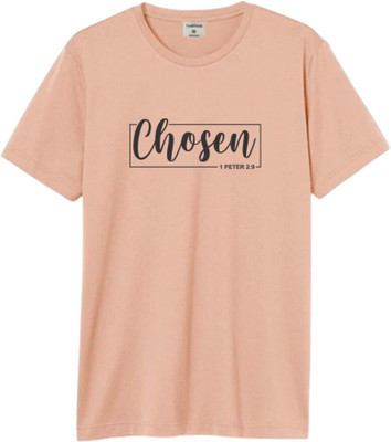 Witty Curlss Printed Women Round Neck Orange T-Shirt