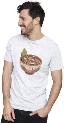 KRYONIX Printed Men Round Neck White T-Shirt