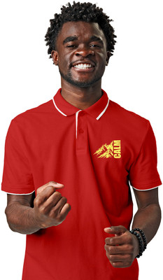 Fighterhero Printed Men Polo Neck Red T-Shirt