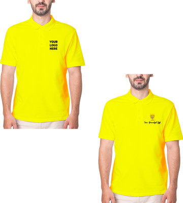 SAVRI PERSONALIZED GIFTS Printed Men Polo Neck Yellow T-Shirt