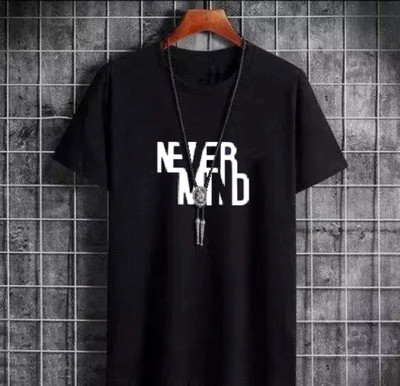 f Gallery Colorblock Men Round Neck Black T-Shirt