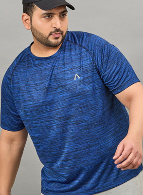 Austivo Solid Men Round Neck Blue T-Shirt