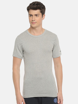 Macroman M-Series Solid Men Round Neck Grey T-Shirt