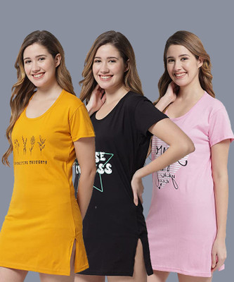 Fit N Fame Printed Women Scoop Neck Multicolor T-Shirt