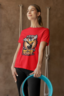 Stylewill Graphic Print Women Round Neck Red T-Shirt