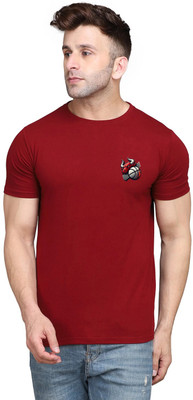 BEYOU FASHION Graphic Print Men Round Neck Maroon T-Shirt