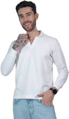 LOOM FASHION Solid Men V Neck Red T-Shirt