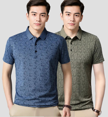 Belive in Yourself Printed Men Polo Neck Multicolor T-Shirt