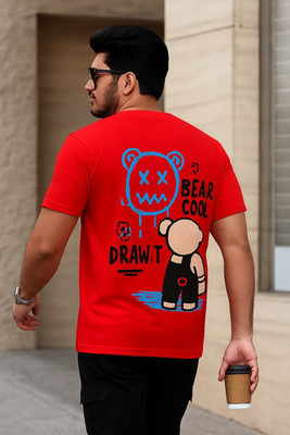 jeneric Printed Men Round Neck Red T-Shirt