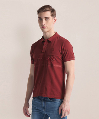 U.S. POLO ASSN. Solid Men Polo Neck Red T-Shirt