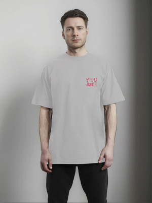 Moda Rapido Printed Men Round Neck Grey T-Shirt