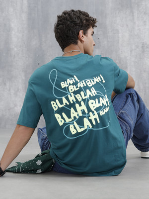 WROGN Printed Men Crew Neck Green T-Shirt