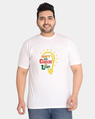 KIXO PLUS Graphic Print Men Round Neck White T-Shirt