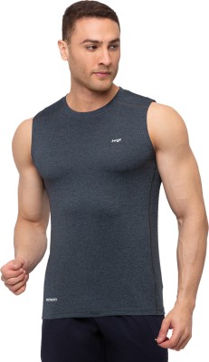 BERGE Solid Men Round Neck Grey T-Shirt