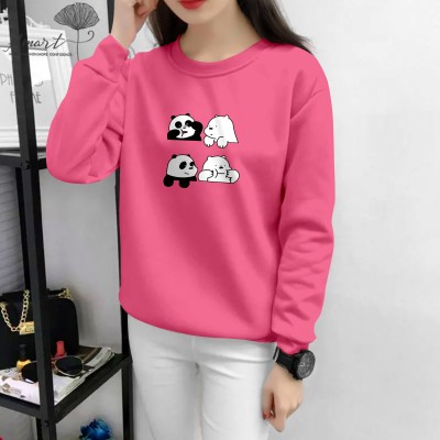 TOPIEST Printed Women Round Neck Pink T-Shirt