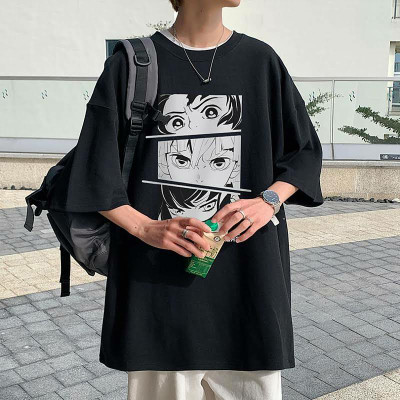 THALASI Printed Men Round Neck Black T-Shirt