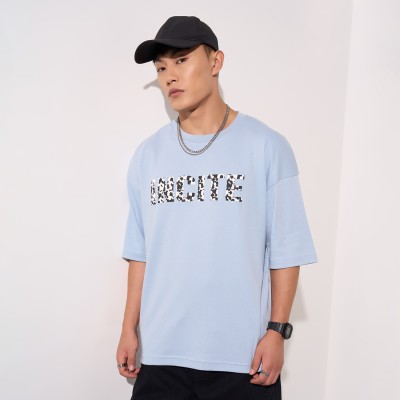 Street 808 by Pantaloons Printed Men Round Neck Blue T-Shirt