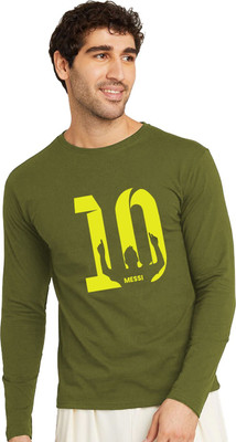 OrrganicChics Printed Men Round Neck Green T-Shirt