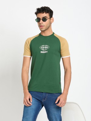 Club York Printed Men Round Neck Green T-Shirt