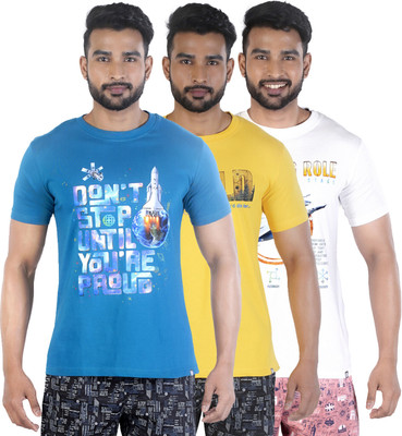 COLORS by Rupa Frontline Graphic Print Men Round Neck Multicolor T-Shirt