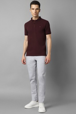 LOUIS PHILIPPE Solid Men Polo Neck Maroon T-Shirt