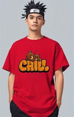 MIT Bharat Printed Men Round Neck Red T-Shirt