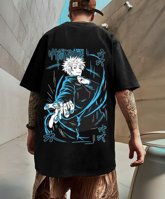 HouseOfCommon Printed Men Round Neck Black T-Shirt