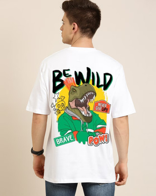 FASHNET FASHION Printed Men Round Neck White T-Shirt