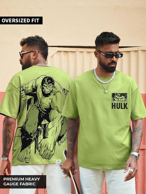 HexaCraft Graphic Print Men Round Neck Green T-Shirt