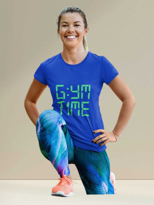 PD CLORI Typography Women Round Neck Blue T-Shirt