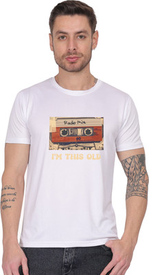 Aaso Graphic Print Men Round Neck White T-Shirt