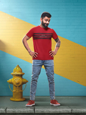WROGN Printed Men Crew Neck Red T-Shirt