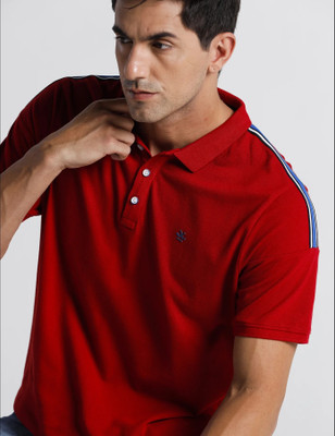 WROGN Solid Men Polo Neck Red T-Shirt