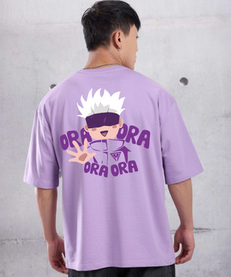 HexaCraft Graphic Print Men Round Neck Purple T-Shirt